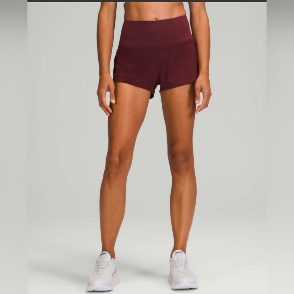 Lululemon Speed Up High-Rise Short 2.5"Red Merlot size 18